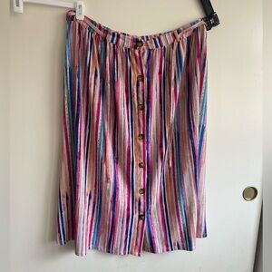 Terra & Sky Multicolor Striped A-Line Skirt